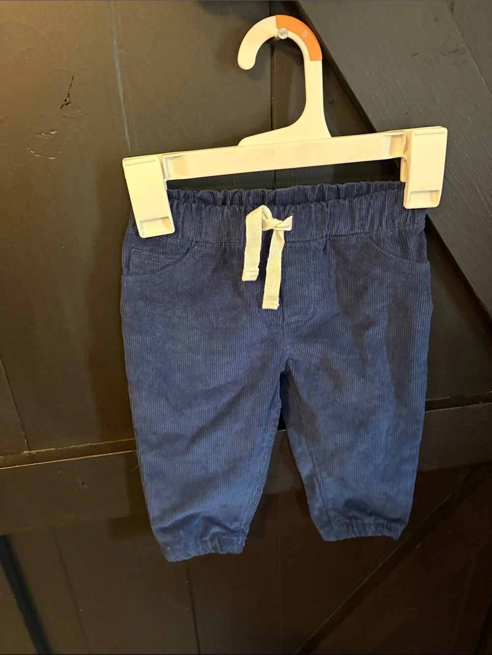 Carter's Blue and White Plaid Button-Up Bodysuit with Blue Pants - Picture 3 of 5